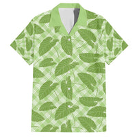 Green Hawaii Kalo Palaka Motifs Family Matching Tank Maxi Dress and Hawaiian Shirt Hawaiian Taro Leaves Elegant Vibes - Polynesian Pride