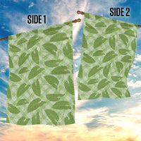 Green Hawaii Kalo Palaka Motifs Garden Flag Hawaiian Taro Leaves Elegant Vibes - Polynesian Pride