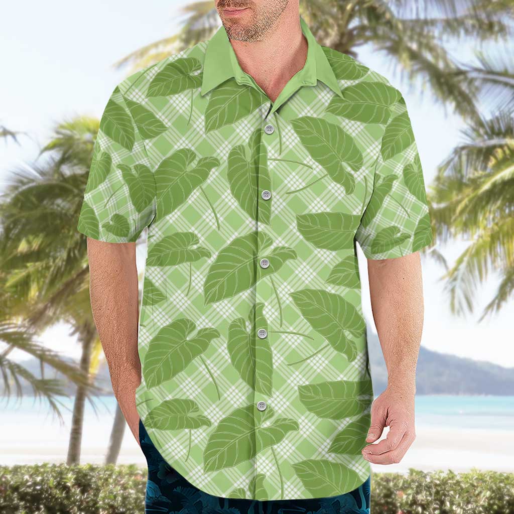 Green Hawaii Kalo Palaka Motifs Hawaiian Shirt Hawaiian Taro Leaves Elegant Vibes - Polynesian Pride
