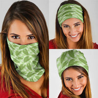 Green Hawaii Kalo Palaka Motifs Neck Gaiter Hawaiian Taro Leaves Elegant Vibes - Polynesian Pride