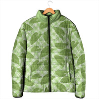 Green Hawaii Kalo Palaka Motifs Padded Jacket Hawaiian Taro Leaves Elegant Vibes - Polynesian Pride