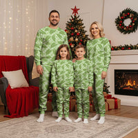 Green Hawaii Kalo Palaka Motifs Christmas Pajama Set Hawaiian Taro Leaves Elegant Vibes - Polynesian Pride
