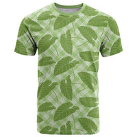Green Hawaii Kalo Palaka Motifs T Shirt Hawaiian Taro Leaves Elegant Vibes - Polynesian Pride