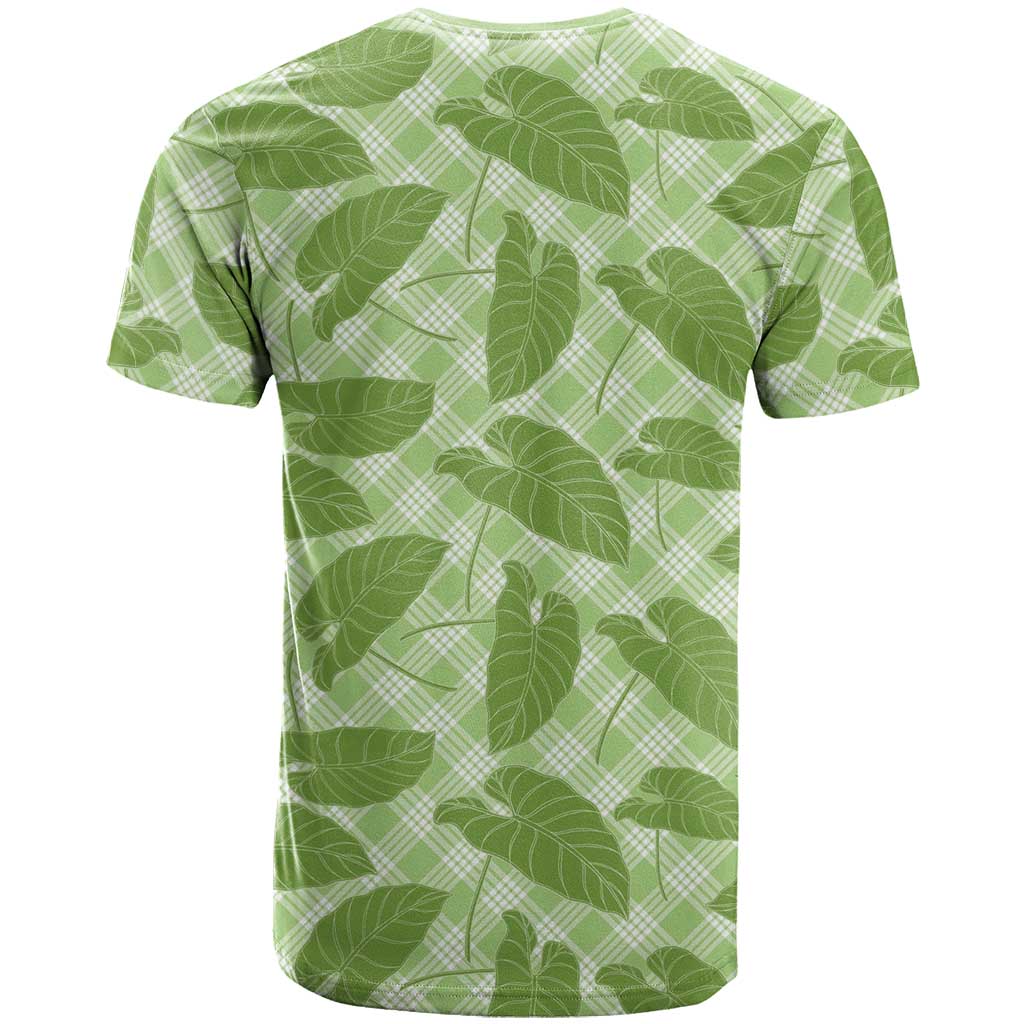 Green Hawaii Kalo Palaka Motifs T Shirt Hawaiian Taro Leaves Elegant Vibes - Polynesian Pride