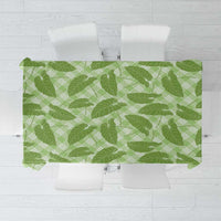 Green Hawaii Kalo Palaka Motifs Tablecloth Hawaiian Taro Leaves Elegant Vibes - Polynesian Pride