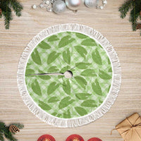Green Hawaii Kalo Palaka Motifs Tree Skirt Hawaiian Taro Leaves Elegant Vibes - Polynesian Pride