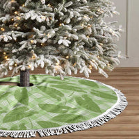 Green Hawaii Kalo Palaka Motifs Tree Skirt Hawaiian Taro Leaves Elegant Vibes - Polynesian Pride