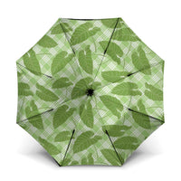 Green Hawaii Kalo Palaka Motifs Umbrella Hawaiian Taro Leaves Elegant Vibes - Polynesian Pride