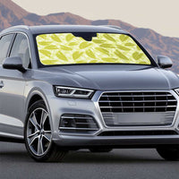 Lime Green Hawaii Kalo Palaka Motifs Auto Sun Shade Hawaiian Taro Leaves Elegant Vibes - Polynesian Pride