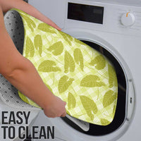 Lime Green Hawaii Kalo Palaka Motifs Bathroom Set Hawaiian Taro Leaves Elegant Vibes - Polynesian Pride