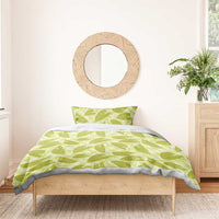 Lime Green Hawaii Kalo Palaka Motifs Bedding Set Hawaiian Taro Leaves Elegant Vibes - Polynesian Pride