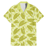 Lime Green Hawaii Kalo Palaka Motifs Family Matching Mermaid Dress and Hawaiian Shirt Hawaiian Taro Leaves Elegant Vibes - Polynesian Pride