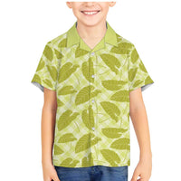 Lime Green Hawaii Kalo Palaka Motifs Family Matching Mermaid Dress and Hawaiian Shirt Hawaiian Taro Leaves Elegant Vibes - Polynesian Pride