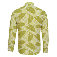 Lime Green Hawaii Kalo Palaka Motifs Family Matching Off Shoulder Maxi Dress and Hawaiian Shirt Hawaiian Taro Leaves Elegant Vibes - Polynesian Pride