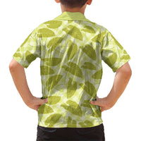 Lime Green Hawaii Kalo Palaka Motifs Family Matching Puletasi and Hawaiian Shirt Hawaiian Taro Leaves Elegant Vibes - Polynesian Pride