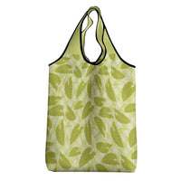 Lime Green Hawaii Kalo Palaka Motifs Grocery Bag Hawaiian Taro Leaves Elegant Vibes - Polynesian Pride