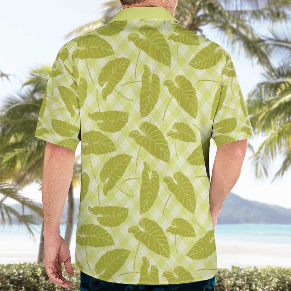 Lime Green Hawaii Kalo Palaka Motifs Hawaiian Shirt Hawaiian Taro Leaves Elegant Vibes - Polynesian Pride