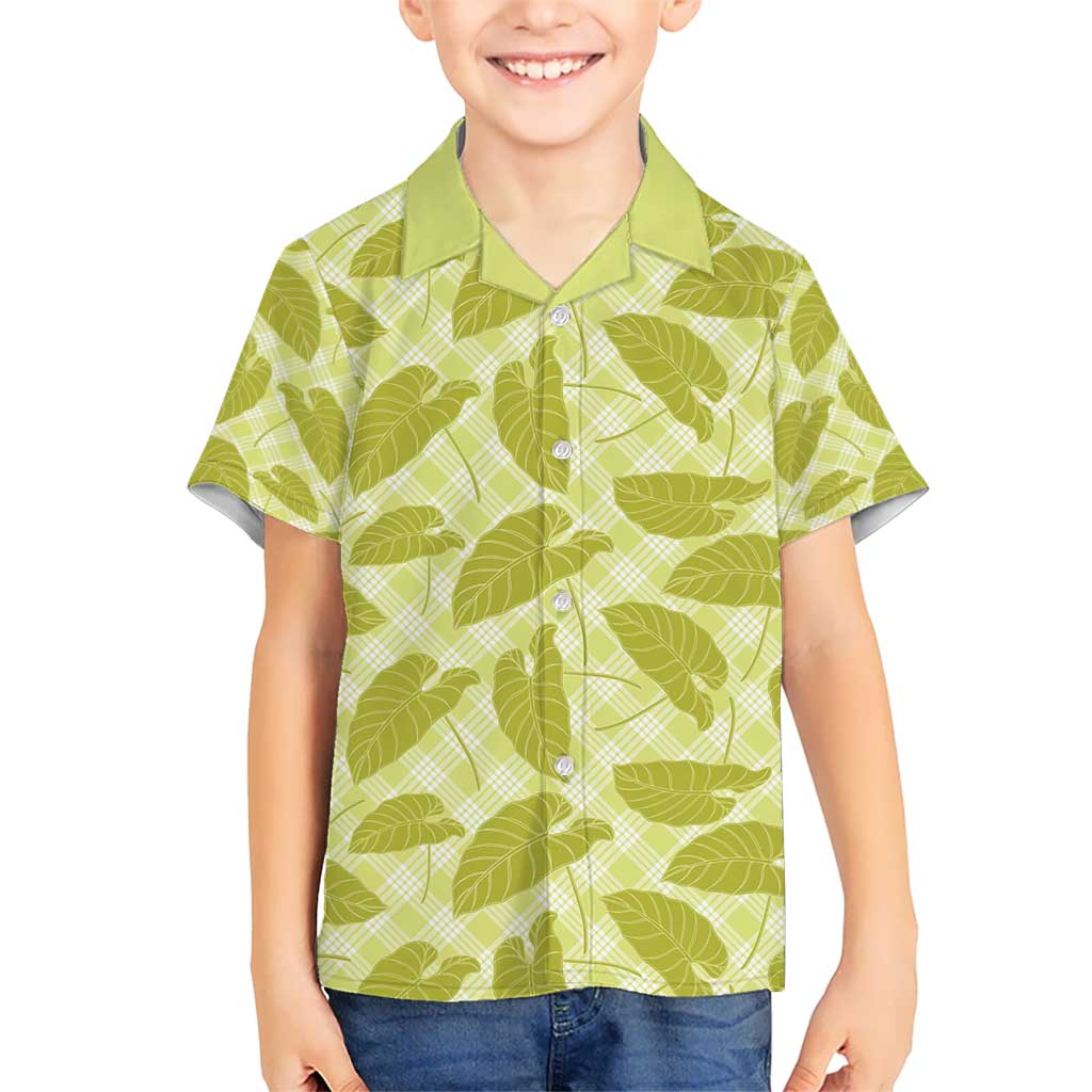 Lime Green Hawaii Kalo Palaka Motifs Hawaiian Shirt Hawaiian Taro Leaves Elegant Vibes - Polynesian Pride