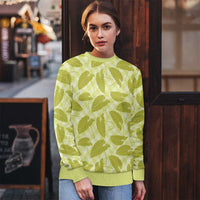 Lime Green Hawaii Kalo Palaka Motifs Ugly Christmas Sweater Hawaiian Taro Leaves Elegant Vibes - Polynesian Pride