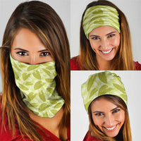 Lime Green Hawaii Kalo Palaka Motifs Neck Gaiter Hawaiian Taro Leaves Elegant Vibes - Polynesian Pride