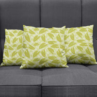 Lime Green Hawaii Kalo Palaka Motifs Pillow Cover Hawaiian Taro Leaves Elegant Vibes - Polynesian Pride