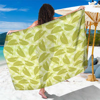 Lime Green Hawaii Kalo Palaka Motifs Sarong Hawaiian Taro Leaves Elegant Vibes - Polynesian Pride