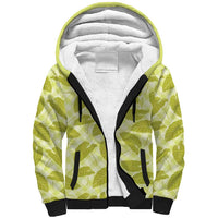 Lime Green Hawaii Kalo Palaka Motifs Sherpa Hoodie Hawaiian Taro Leaves Elegant Vibes - Polynesian Pride