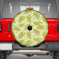 Lime Green Hawaii Kalo Palaka Motifs Spare Tire Cover Hawaiian Taro Leaves Elegant Vibes - Polynesian Pride