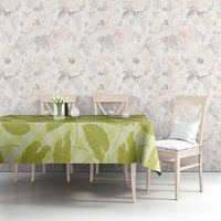 Lime Green Hawaii Kalo Palaka Motifs Tablecloth Hawaiian Taro Leaves Elegant Vibes - Polynesian Pride