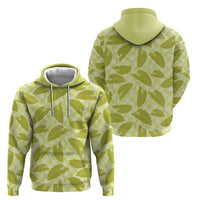 Lime Green Hawaii Kalo Palaka Motifs Zip Hoodie Hawaiian Taro Leaves Elegant Vibes - Polynesian Pride