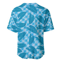 Blue Hawaii Kalo Palaka Motifs Baseball Jersey Hawaiian Taro Leaves Elegant Vibes - Polynesian Pride