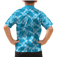 Blue Hawaii Kalo Palaka Motifs Family Matching Mermaid Dress and Hawaiian Shirt Hawaiian Taro Leaves Elegant Vibes - Polynesian Pride