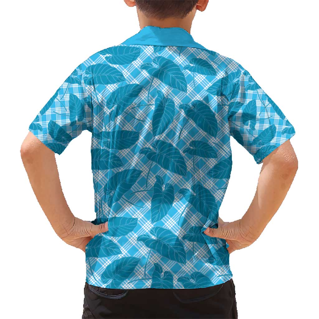 Blue Hawaii Kalo Palaka Motifs Hawaiian Shirt Hawaiian Taro Leaves Elegant Vibes - Polynesian Pride
