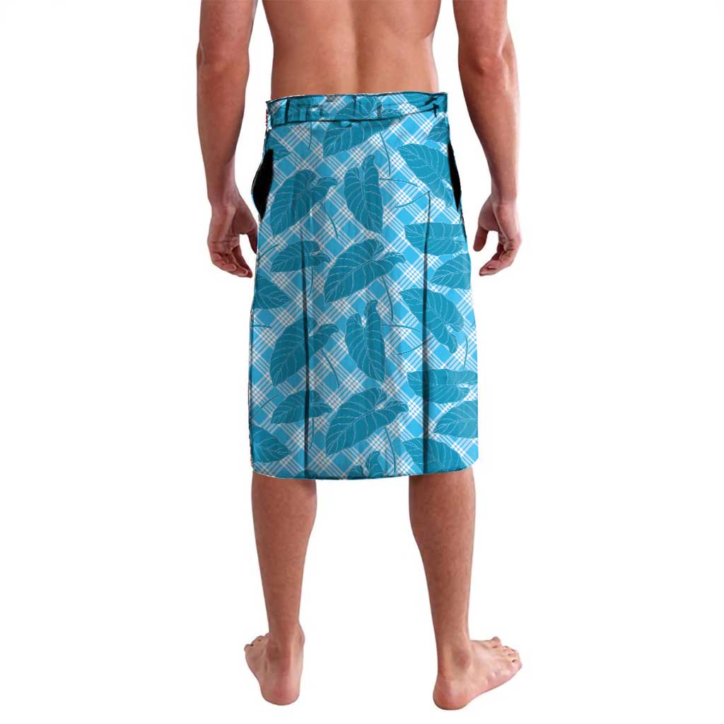 Blue Hawaii Kalo Palaka Motifs Lavalava Hawaiian Taro Leaves Elegant Vibes - Polynesian Pride