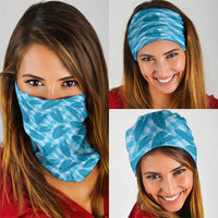 Blue Hawaii Kalo Palaka Motifs Neck Gaiter Hawaiian Taro Leaves Elegant Vibes - Polynesian Pride