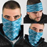 Blue Hawaii Kalo Palaka Motifs Neck Gaiter Hawaiian Taro Leaves Elegant Vibes - Polynesian Pride