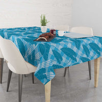 Blue Hawaii Kalo Palaka Motifs Tablecloth Hawaiian Taro Leaves Elegant Vibes - Polynesian Pride