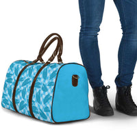 Blue Hawaii Kalo Palaka Motifs Travel Bag Hawaiian Taro Leaves Elegant Vibes - Polynesian Pride