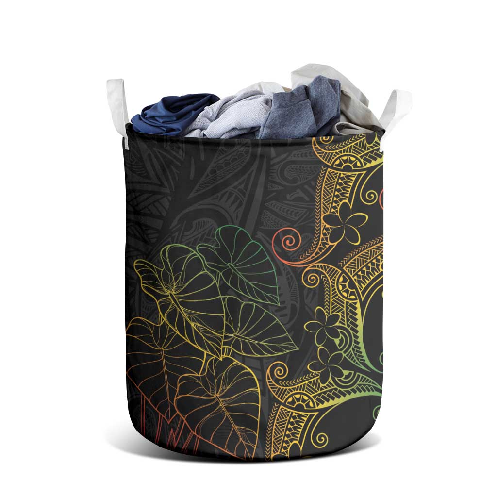 Aloha Hawaii Kalo Laundry Basket Reggae Taro Polynesian Pattern - Polynesian Pride
