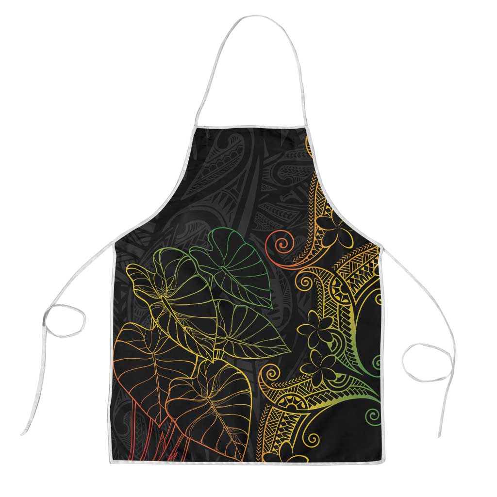 Aloha Hawaii Kalo Apron Reggae Taro Polynesian Pattern LT14 Black - Polynesian Pride