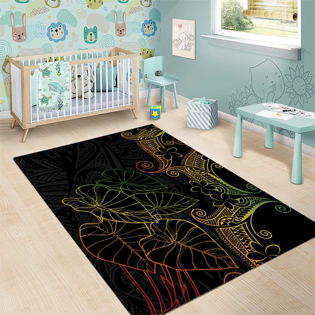 Aloha Hawaii Kalo Area Rug Reggae Taro Polynesian Pattern - Polynesian Pride