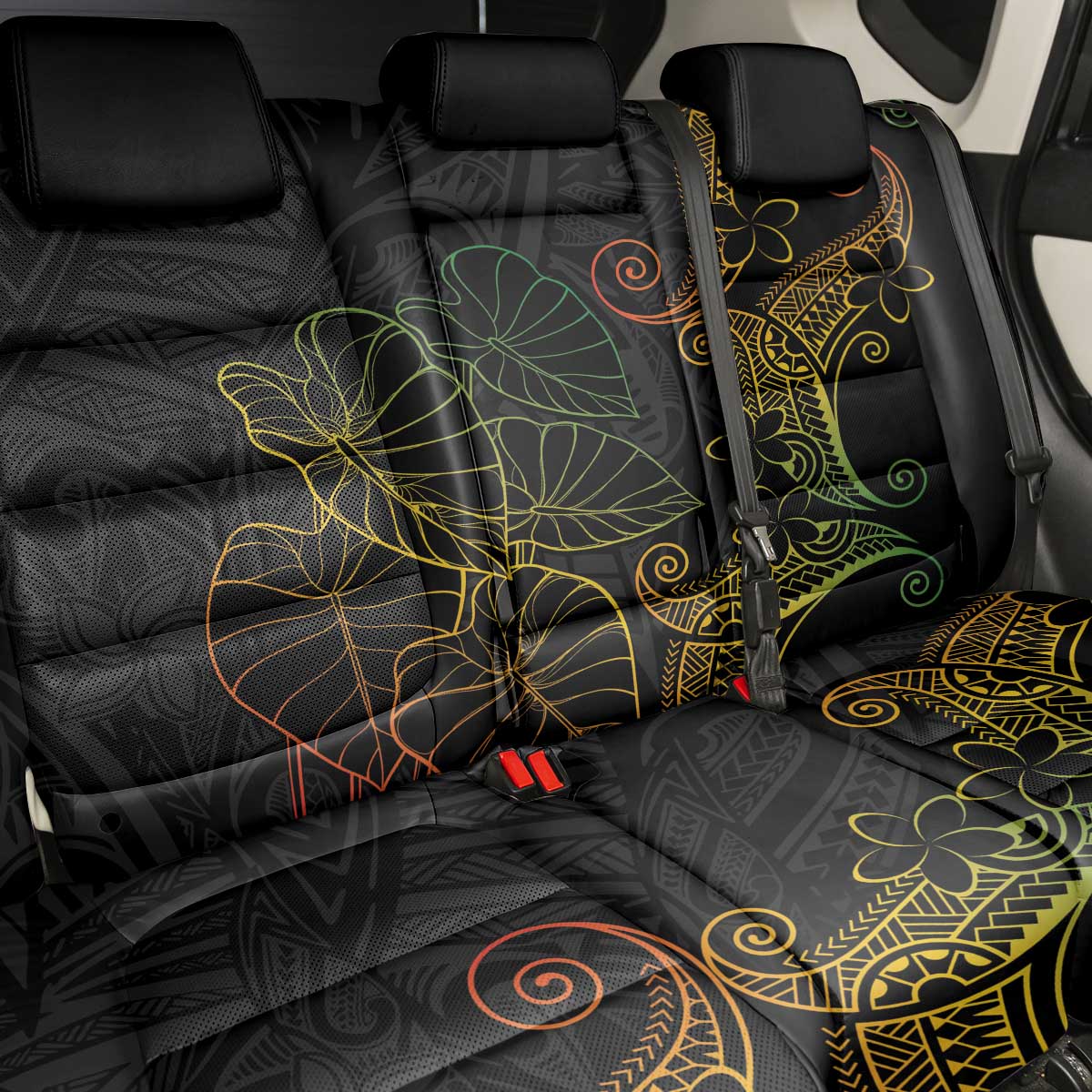 Aloha Hawaii Kalo Back Car Seat Cover Reggae Taro Polynesian Pattern - Polynesian Pride
