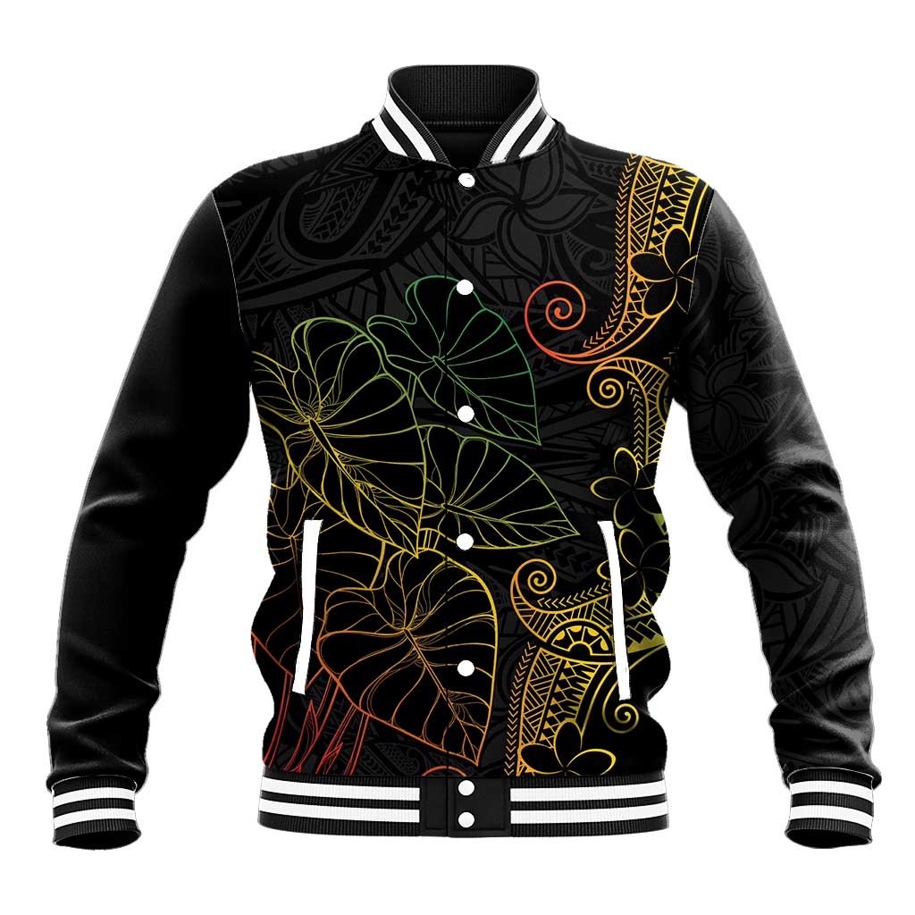 Aloha Hawaii Kalo Baseball Jacket Reggae Taro Polynesian Pattern - Polynesian Pride