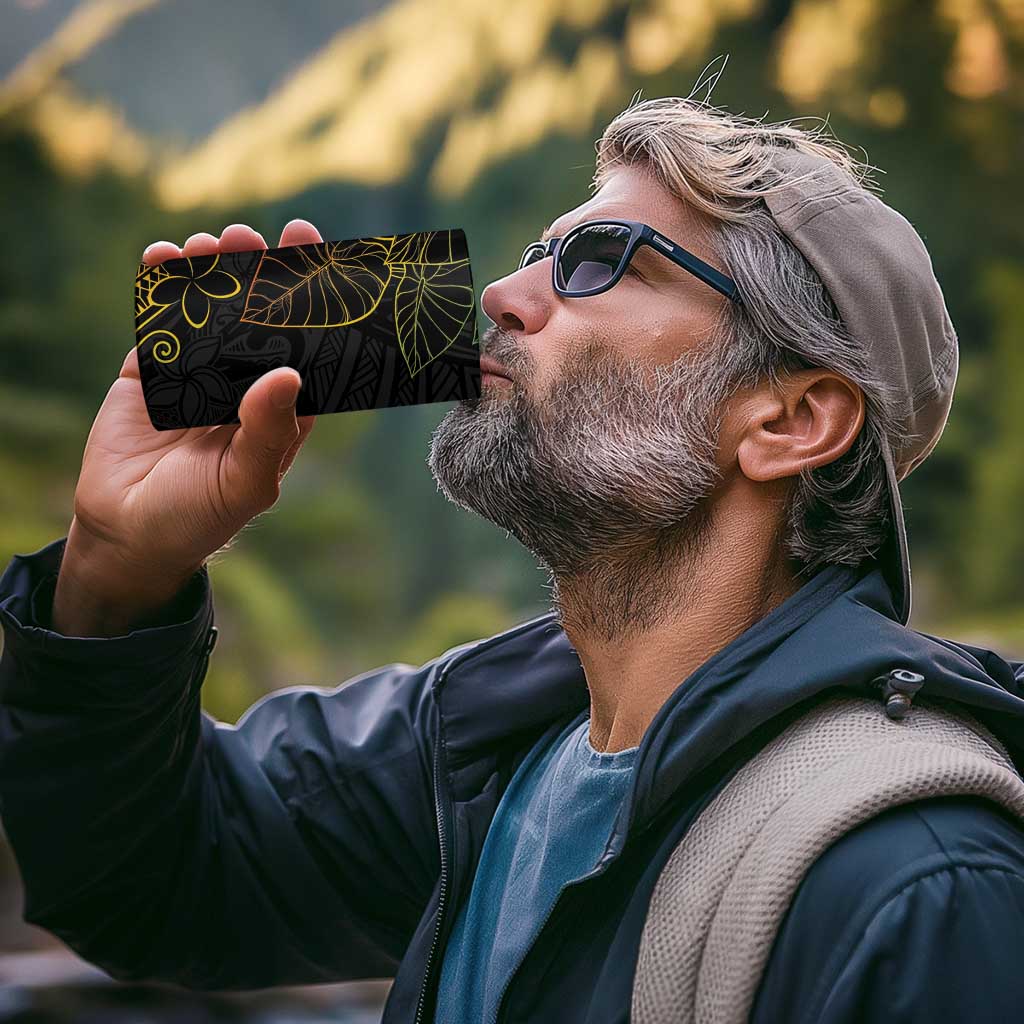 Aloha Hawaii Kalo 4 in 1 Can Cooler Tumbler Reggae Taro Polynesian Pattern - Polynesian Pride