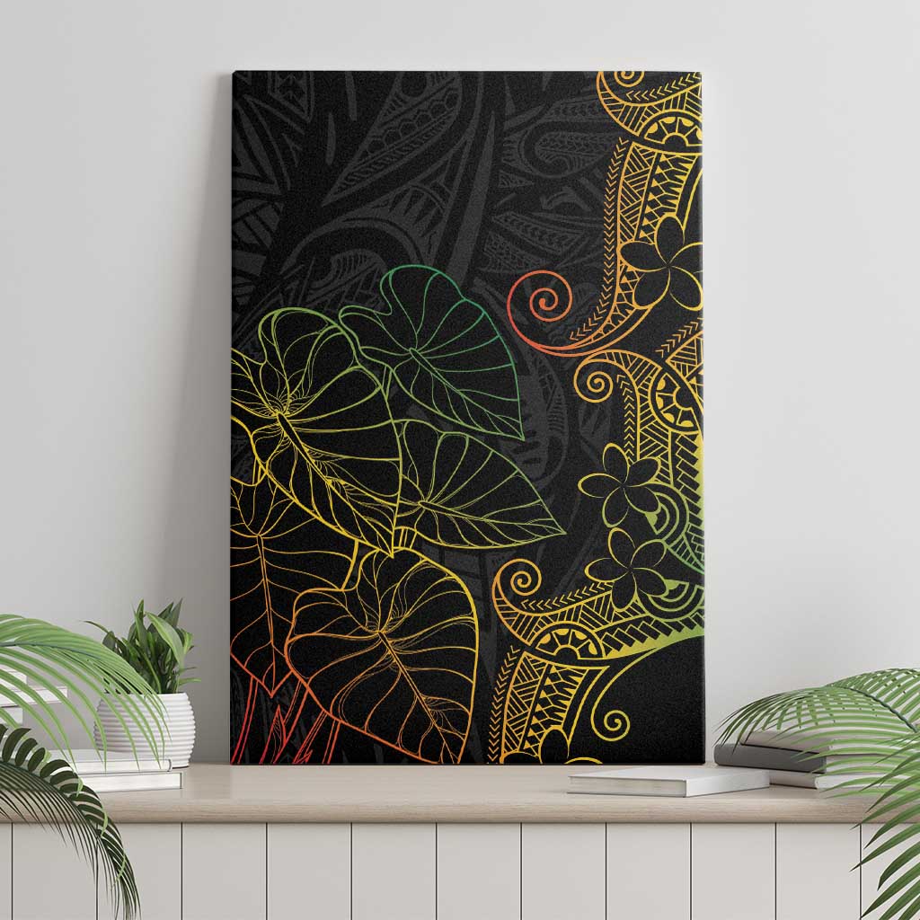 Aloha Hawaii Kalo Canvas Wall Art Reggae Taro Polynesian Pattern - Polynesian Pride
