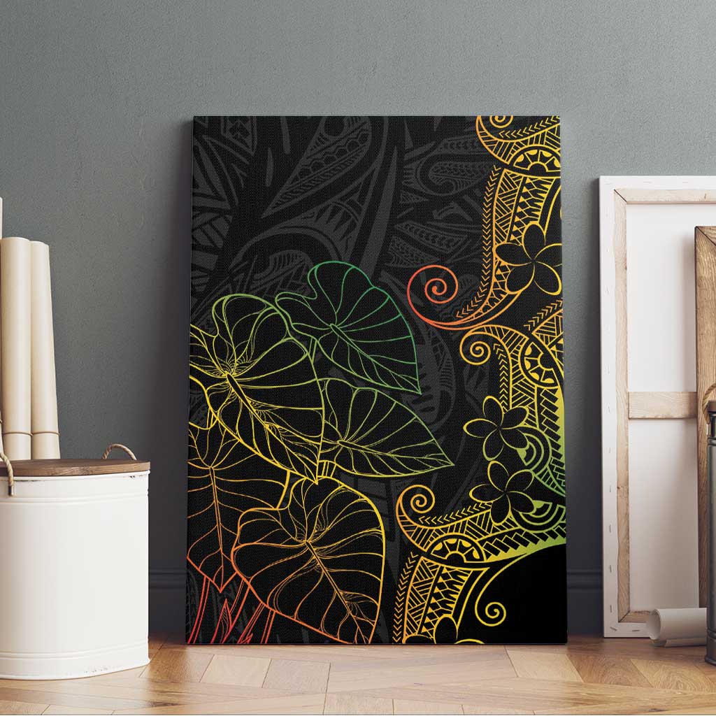 Aloha Hawaii Kalo Canvas Wall Art Reggae Taro Polynesian Pattern - Polynesian Pride