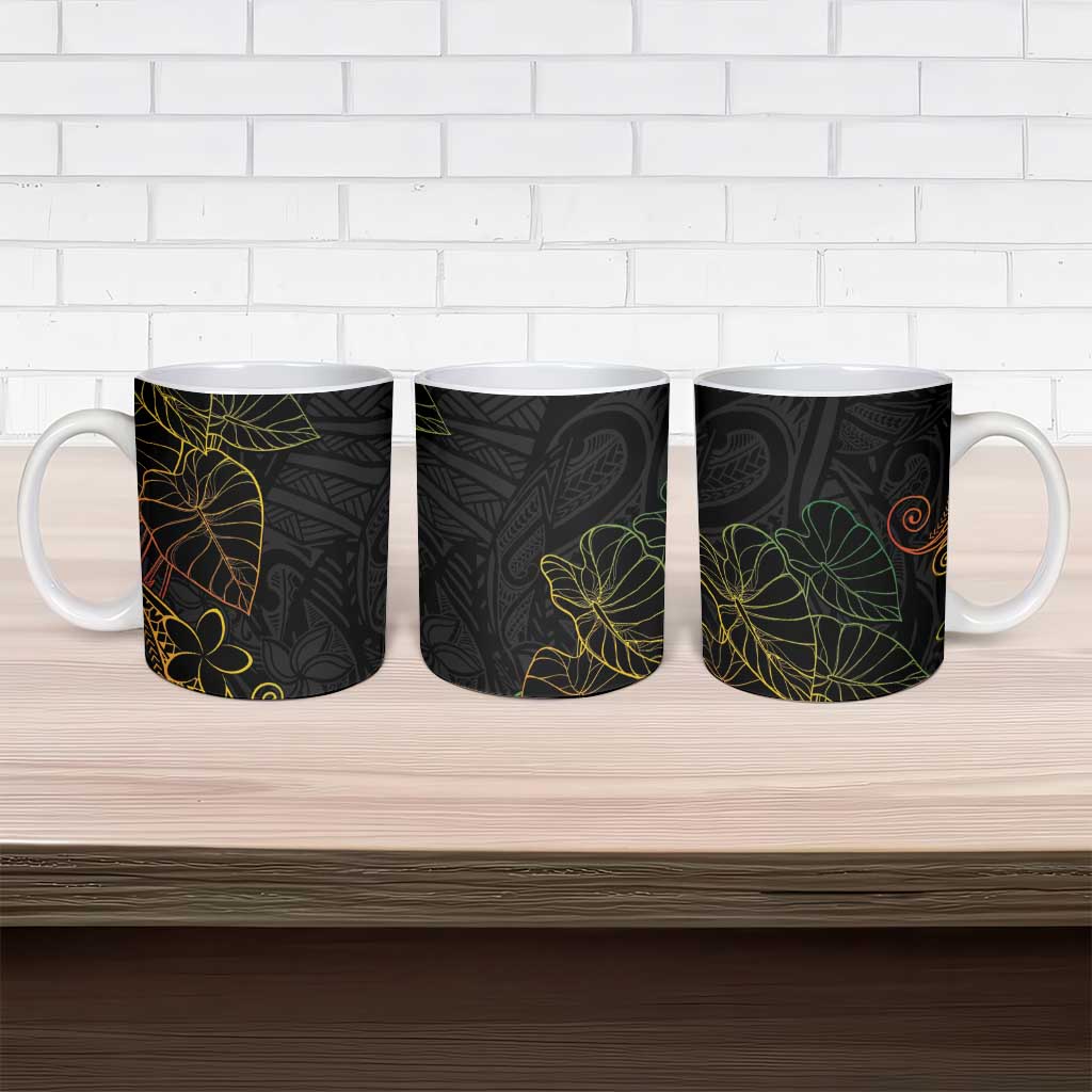 Aloha Hawaii Kalo Ceramic Mug Reggae Taro Polynesian Pattern - Polynesian Pride