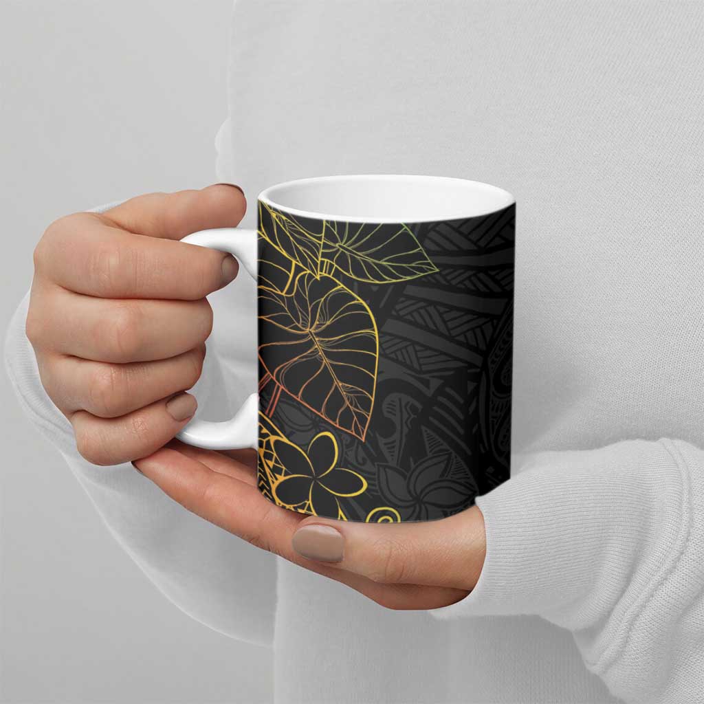 Aloha Hawaii Kalo Ceramic Mug Reggae Taro Polynesian Pattern - Polynesian Pride