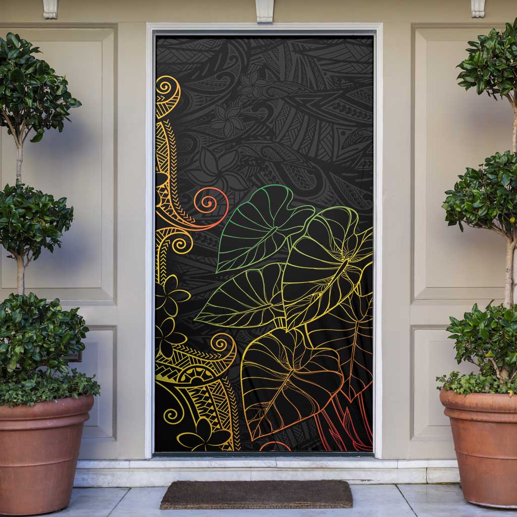 Aloha Hawaii Kalo Door Cover Reggae Taro Polynesian Pattern - Polynesian Pride