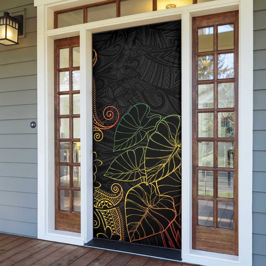 Aloha Hawaii Kalo Door Cover Reggae Taro Polynesian Pattern - Polynesian Pride